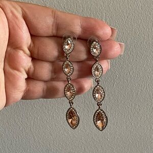 Rose gold jewelry set. Earrings + bracelet + ring